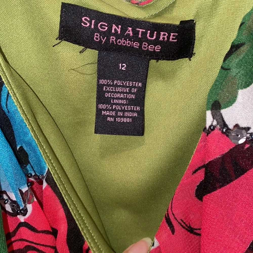 Vintage Signature by Robbie Bee Colorful Floral Pattern Midi Dress - Picture 5 of 8